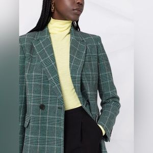 Maje Plaid Teal Blazer